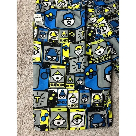 Trukfit Men’s  36 Swim Board Shorts Blue Green Gray Pockets Lil Wayne Pool Party - Picture 14 of 16